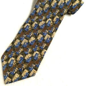 Vintage Men's 100% Silk Tie by Cambridge Classic Leaf Motif